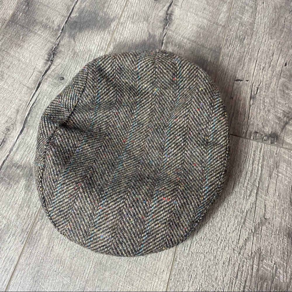 Vintage Adams Row made in USA 100% wool tweed newsboy cap